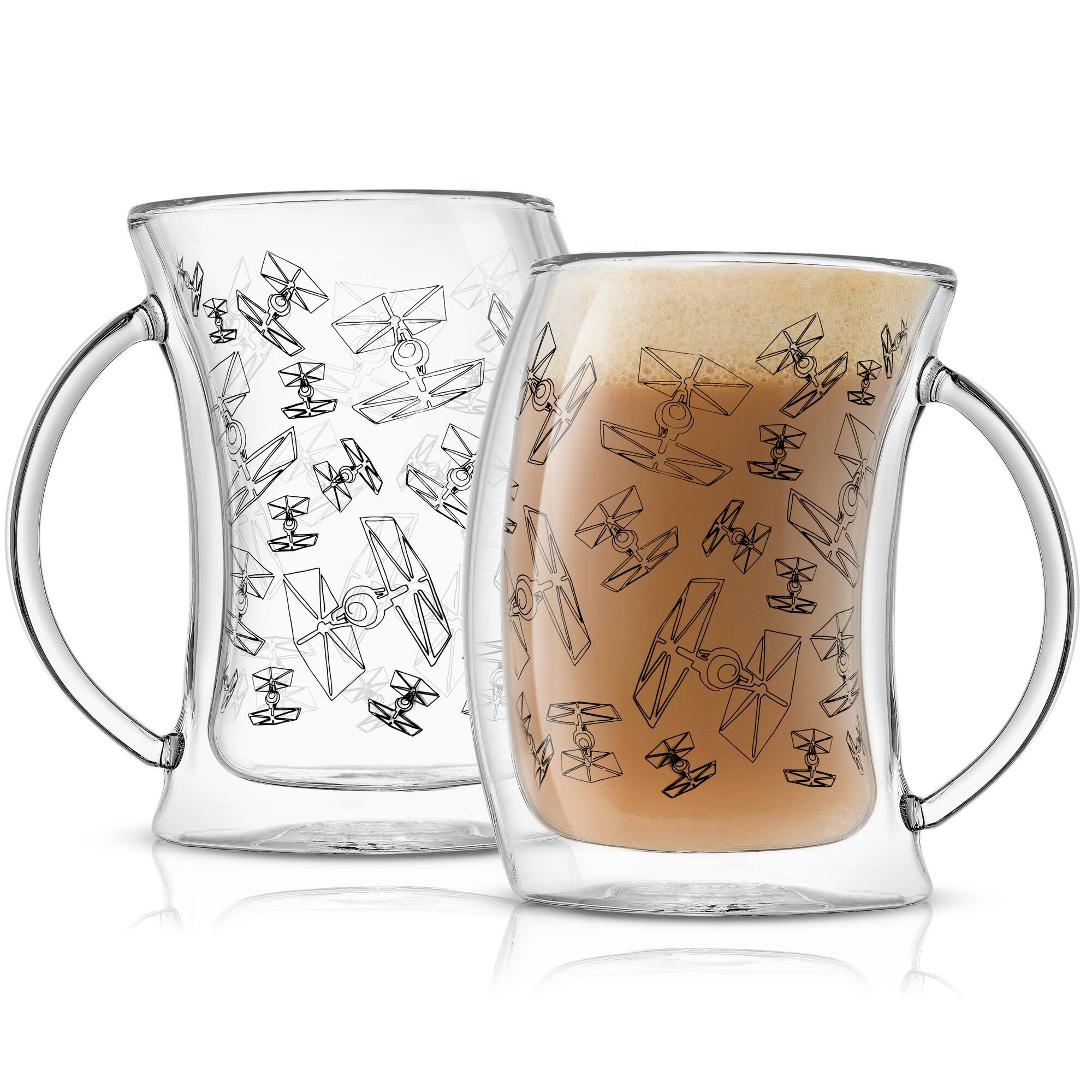 JoyJolt® Star Wars™ TIE Fighter™ 10oz. Double Wall Glass Mugs, 2ct.